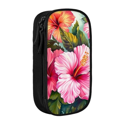 KCGSDEGV Schwarzes Federmäppchen mit Hibiskusblumen, Kunstdruck, großes Fassungsvermögen, niedliches Federmäppchen, Schreibwaren-Organizer, Box für Schule, Mädchen, Jungen, Schwarz , Einheitsgröße, KCGSDEGV Schwarzes Federmäppchen mit Hibiskusblumen, Kunstdruck, großes Fassungsvermögen, niedliches Federmäppchen, Schreibwaren-Organizer, Box für Schule, Mädchen, Jungen, Schwarz , Einheitsgröße, von KCGSDEGV
