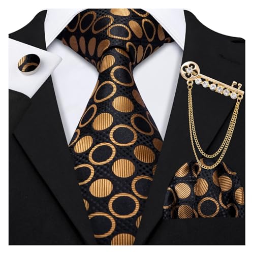 Herren-Krawatten- und Manschettenknöpfe-Set, hochwertige Seidenkrawatte mit Einstecktuch und Manschettenknöpfen, elegantes Herren-Accessoire-Geschenkset for formelle Hochzeiten und Business, klassisch Herren-Krawatten- und Manschettenknöpfe-Set, hochwertige Seidenkrawatte mit Einstecktuch und Manschettenknöpfen, elegantes Herren-Accessoire-Geschenkset for formelle Hochzeiten und Business, klassisch von KCHYCV