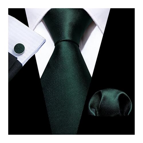 Herren-Krawatten- und Manschettenknöpfe-Set, hochwertige Seidenkrawatte mit Einstecktuch und Manschettenknöpfen, elegantes Herren-Accessoire-Geschenkset for formelle Hochzeiten und Business, klassisch Herren-Krawatten- und Manschettenknöpfe-Set, hochwertige Seidenkrawatte mit Einstecktuch und Manschettenknöpfen, elegantes Herren-Accessoire-Geschenkset for formelle Hochzeiten und Business, klassisch von KCHYCV