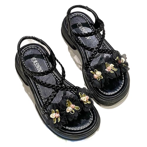 KEAOZVFE Blume dicke Sohle High Heel Sandalen für Frauen Sommer Sandalen Dicke Sohle Sandalen gewebte dicke Sohle Sandalen für Frauen Sandalen von KEAOZVFE