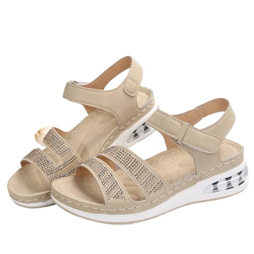 KEAOZVFE Sommer Wasser Diamant Imitation Air Cushion Slope Heel Sandalen Damen Sport Sandalen Damen Freizeit Sandalen Sommer Damen Sandalen Damen Breite Sandalen von KEAOZVFE