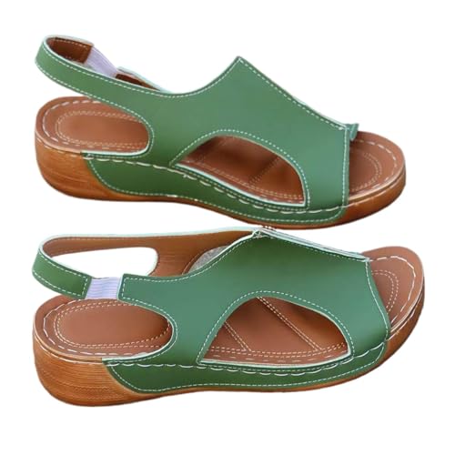 KEAOZVFE Sommer button up schräge Absatz Sandalen für Frauen, schräge Absatz dicke Sohle Sandalen für Frauen, lässige flache Sohle Sandalen für Frauen, Sommer Sandalen für Frauen von KEAOZVFE