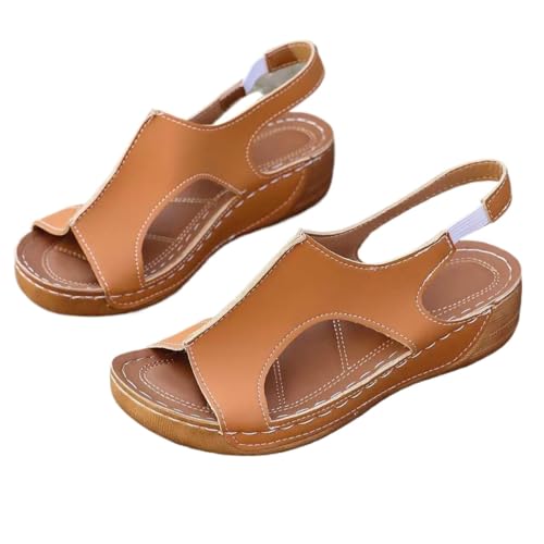 KEAOZVFE Sommer button up schräge Absatz Sandalen für Frauen, schräge Absatz dicke Sohle Sandalen für Frauen, lässige flache Sohle Sandalen für Frauen, Sommer Sandalen für Frauen von KEAOZVFE