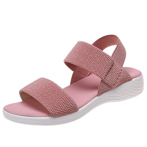 KEAOZVFE Sommer dicke Sohle elastische Riemen Sandalen für Damen Sportsandalen Sommer Damensandalen Breite Sandalen Damen Casual flache Sandalen von KEAOZVFE