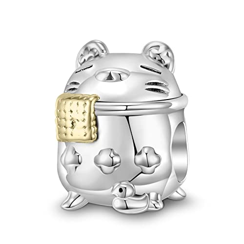 KEDDJI 925 Sterling Silber Charm Bead For Pandora Troll Chamilia Biagi und Europäische Armbänder und Halsketten Pc1446Gold von KEDDJI