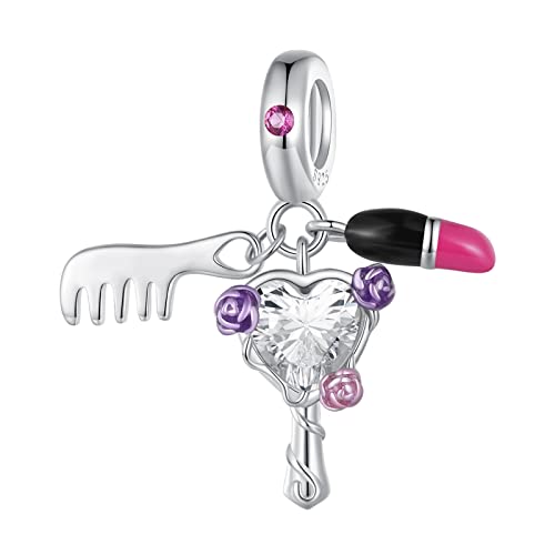 KEDDJI 925 Sterling Silber Pink Lady Collection Bead Charms, Diy Drip Oil Girl Heart Handgemachter Anhänger For Pandora Oder Andere Arten von Europäischen Armbändern und Halsketten (Color : Scc, S von KEDDJI