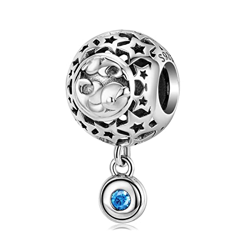 KEDDJI 925 Sterling Silber Zodiac Collection Charm Dangle Beads, Diy Anhänger Geschenk For Frauen Mädchen Kompatibel mit Pandora Troll Chamilia Charm Armband und Halsketten, December, von KEDDJI