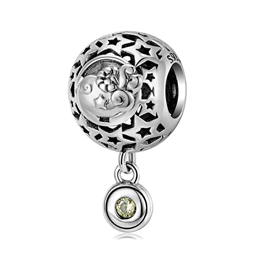 KEDDJI 925 Sterling Silber Zodiac Collection Charm Dangle Beads, Diy Anhänger Geschenk For Frauen Mädchen Kompatibel mit Pandora Troll Chamilia Charm Armband und Halsketten, January, von KEDDJI