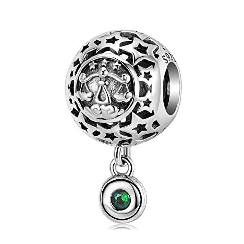 KEDDJI 925 Sterling Silber Zodiac Collection Charm Dangle Beads, Diy Anhänger Geschenk For Frauen Mädchen Kompatibel mit Pandora Troll Chamilia Charm Armband und Halsketten, July, von KEDDJI