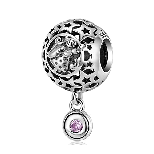 KEDDJI 925 Sterling Silber Zodiac Collection Charm Dangle Beads, Diy Anhänger Geschenk For Frauen Mädchen Kompatibel mit Pandora Troll Chamilia Charm Armband und Halsketten, June, von KEDDJI