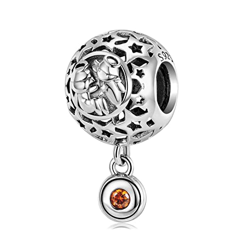 KEDDJI 925 Sterling Silber Zodiac Collection Charm Dangle Beads, Diy Anhänger Geschenk For Frauen Mädchen Kompatibel mit Pandora Troll Chamilia Charm Armband und Halsketten, March, von KEDDJI