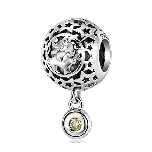 KEDDJI 925 Sterling Silber Zodiac Collection Charm Dangle Beads, Diy Anhänger Geschenk For Frauen Mädchen Kompatibel mit Pandora Troll Chamilia Charm Armband und Halsketten, May, von KEDDJI