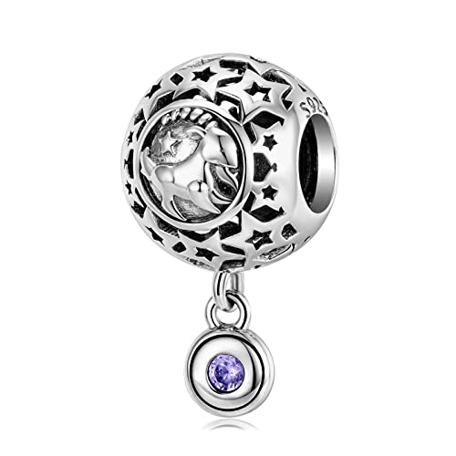 KEDDJI 925 Sterling Silber Zodiac Collection Charm Dangle Beads, Diy Anhänger Geschenk For Frauen Mädchen Kompatibel mit Pandora Troll Chamilia Charm Armband und Halsketten, October, von KEDDJI