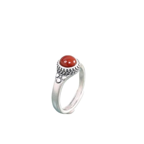 KEDDJI Retro S925 Silber Inlay Süd Rot, Blau, Gold, Stein und Jade Ring, rot, Eröffnung von KEDDJI