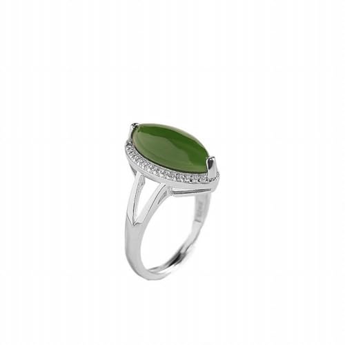 KEDDJI S925 Silber Eingelegt Hetian Jade Ring Stil Armband mit Öffnungsring, Ring von KEDDJI