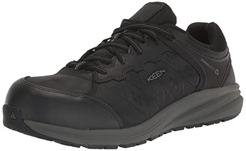 KEEN Utility A. Vista Energy+ Herren-Sneaker mit niedrigem Zehenbereich aus ESD-Leder, industrielle Arbeitssneaker, Schwarz/Rotguss, 10 US von KEEN Utility