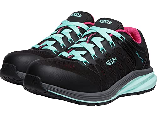 KEEN Utility Damen Vista Energy Low Sneaker Composite Toe Arbeitsschuhe, Schwarz/Blaues Licht, 9 von KEEN Utility