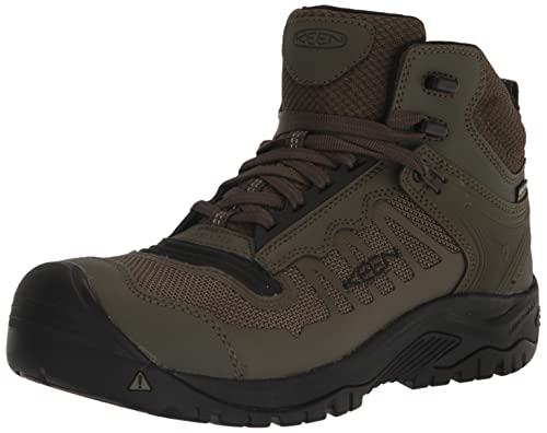 KEEN Utility Herren Reno mittlere Höhe Verbundzehe flexible wasserdichte sportliche Arbeitsstiefel, Dark Olive/Schwarz, 42.5 EU von KEEN Utility