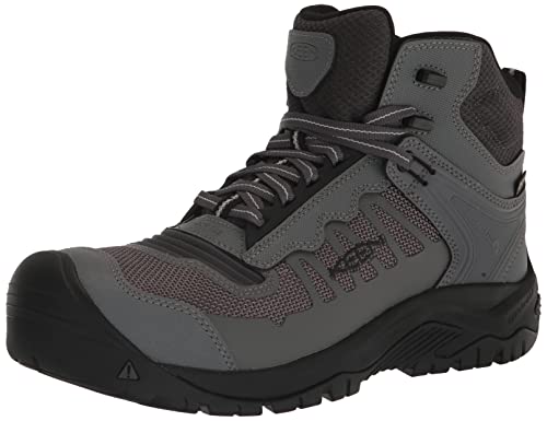 KEEN Utility Reno Herren-Arbeitsstiefel, mittelhoch, Zehenschutz, flexibel, wasserdicht, sportlich, Magnet/Schwarz, 9 US von KEEN Utility