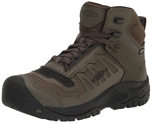 KEEN Utility Reno Herren-Arbeitsstiefel, mittelhoch, weich, flexibel, wasserdicht, sportlich, Dark Olive/Black, 8 US Wide von KEEN Utility