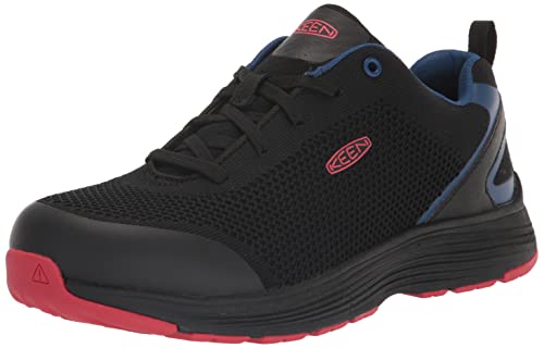 KEEN Utility Sparta Salt Lake City Herren-Arbeitsschuhe, niedrige Höhe, legierte Zehen, athletische Arbeitsschuhe, Delta Blue/Delta Red, 15 von KEEN Utility