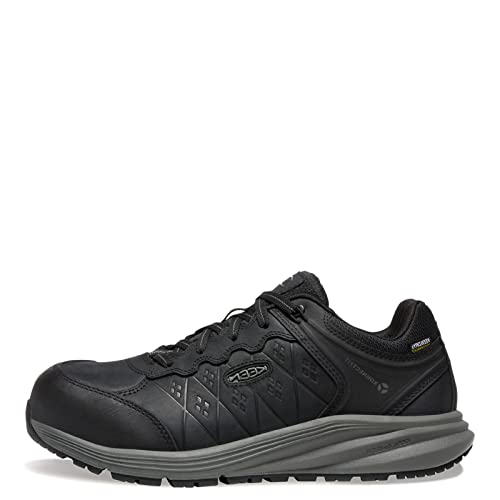 KEEN Utility Vista Energy+ Herren-Sneaker mit niedrigem Zehenbereich aus Verbundmaterial, wasserdicht, industrielle Arbeitssneaker aus Leder, Schwarz/Rotguss, 7.5 US Wide von KEEN Utility