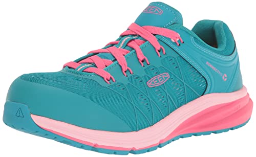 KEEN Utility Vista Energy Damen-Sneaker, niedrige Höhe, Zehenschutz, industrielle Arbeitsschuhe, Capri Breeze/Hot Pink, 5 US von KEEN Utility