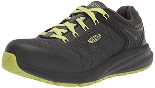 KEEN Utility Vista Energy Herren-Arbeitsschuh mit niedrigem Zehenbereich aus Verbundmaterial, Magnet/Grünes Leuchten, 7 US Wide von KEEN Utility