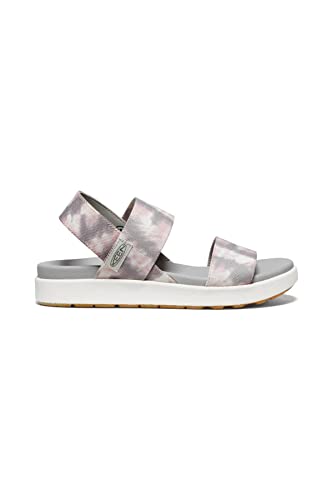 KEEN Damen Elle Backstrap Keilsandale, Fawn Tie Dye/Star White, 37.5 EU von KEEN