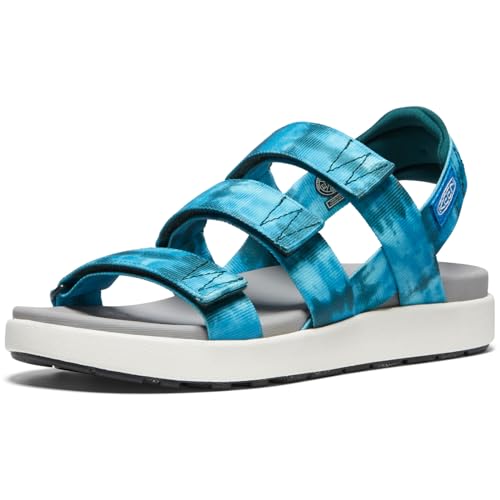 KEEN Damen Elle Strappy Sandalen, Seamoss Tie Dye/Star White, 40.5 EU von KEEN