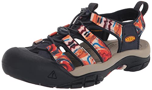 KEEN Damen Newport Retro-w Sandale, Groovy Orange/Navy, 37.5 EU von KEEN