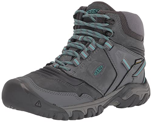 KEEN Damen Ridge Flex Mid Wasserdicht Wanderstiefel Klassische Stiefel, Stahlgraues Porzellan, 41 EU von KEEN