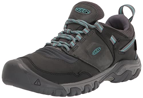 KEEN Damen Ridge Flex Waterproof Wanderstiefel, Raven/Porcelain, 38 EU von KEEN