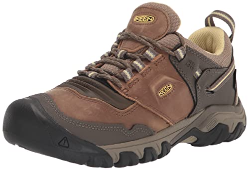 KEEN Damen Ridge Flex Waterproof Wanderstiefel, Safari/Custard, 40.5 EU von KEEN