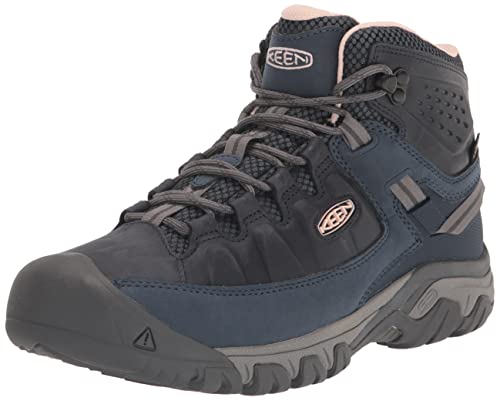 KEEN Damen Targhee 3 Mid Waterproof Wanderstiefel, Vintage Indigo/Peachy, 42 EU von KEEN