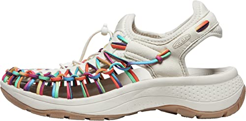 KEEN Damen Uneek Astoria atmungsaktive Sandalen mit erhöhtem Absatz und zwei Kordeln, lässige Wassersandalen, Original Tie Dye/Birch, 5.5 US von KEEN