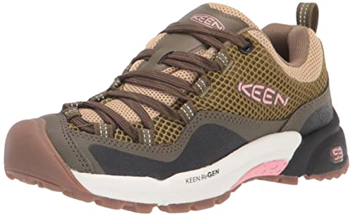 KEEN Damen Wasatch Crest Vent Sneaker, OliveDrab/Pink Icing, 38.5 EU von KEEN