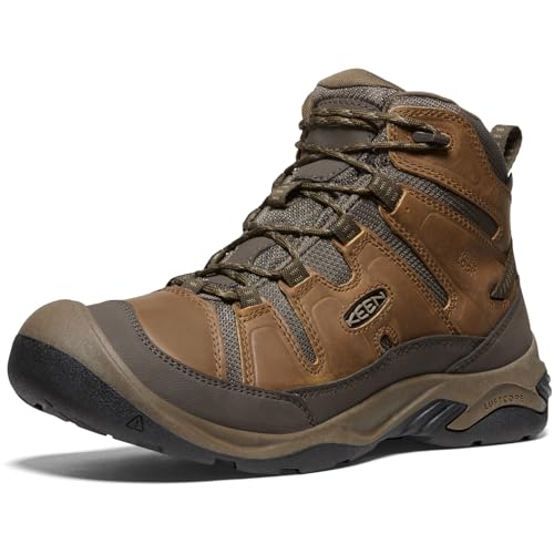 KEEN Herren Circadia Mid Waterproof Wanderstiefel, Bison/Brindle, 43 EU von KEEN