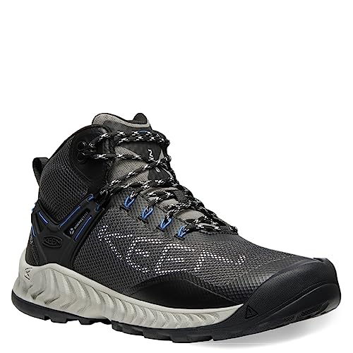 KEEN Herren NXIS Evo Mid Waterproof Wanderstiefel, Magnet/Bright Cobalt, 42 EU von KEEN