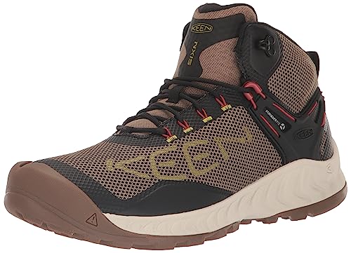 KEEN Herren NXIS Evo Mid Waterproof Wanderstiefel, Brindle/Citronelle, 40 EU von KEEN