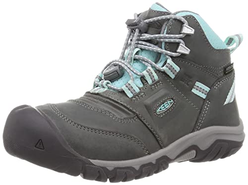 KEEN Unisex-Kinder Ridge Flex Mid wasserdichte Wanderstiefel, Graublauer Farbton, 24 EU von KEEN