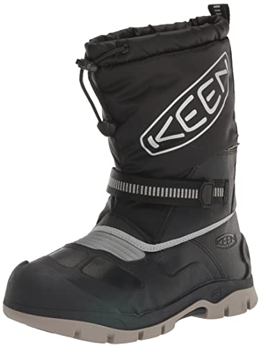 KEEN Unisex Kinder Snow Troll Waterproof Schneestiefel Winterstiefel, Black Silver, 29 EU von KEEN