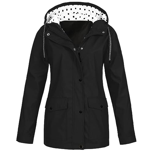 KEIZHUONIQIU Damen Softshell Jacke Windbreaker Übergangsjacke Leichte Outdoor Jacke Atmungsaktivem Wintermantel Winddichtes Funktionsjacke Kapuzen Fahrradjacke Beiläufige von KEIZHUONIQIU