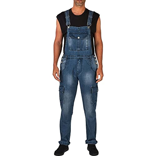 KEIZHUONIQIU Herren Denim Hosen Latzhose Jeans Lange Gewaschen Arbeitslatzhosen Schwarze Jeans Arbeitshose Jeans Latzhose Classic-Style Herrenjeans Straight-Cut Hose Jeans von KEIZHUONIQIU