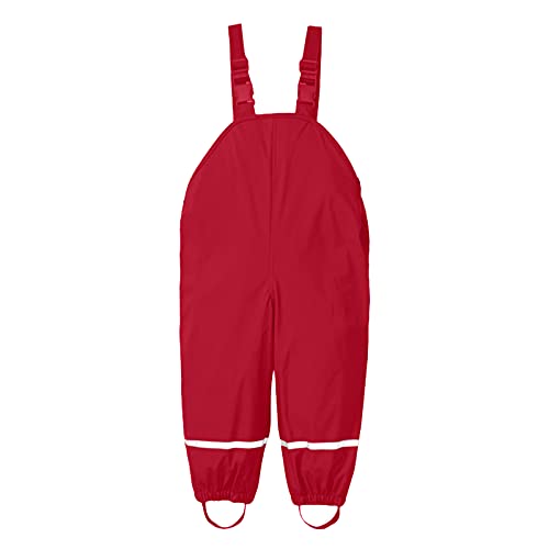 KEIZHUONIQIU Kinder Regenhose Wind- und Atmungsaktiv Regenlatzhose mit Streifen Matschhose ungefüttert Regenbundhose Überziehhose für Mädchen Jungen, Rot #3, 146-152 von KEIZHUONIQIU