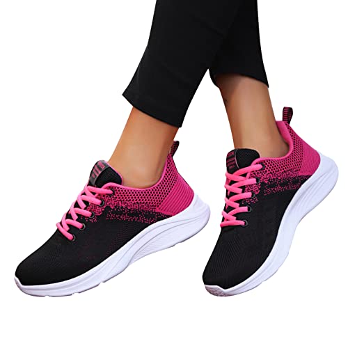 KEIZHUONIQIU Sneaker Damen Mesh Atmungsaktiv Elegante Schuhe Schwarz Plateau Schuhe Rutschfest Sportschuhe Leichtgewicht Casual Joggingschuhe Cushion Wasserdicht Freizeitschuhe Running von KEIZHUONIQIU