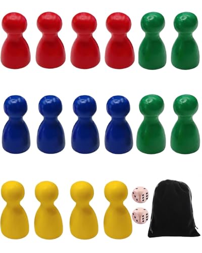 KEMUZ schachfiguren Bunte Spielfiguren,Spielfiguren aus Holz für Brettspiele,Bunte Halmakegel,Holzpuppen Spielfiguren,16 Pcs Halmakegel aus Holz und 2 Pcs Würfel aus Holz spielfiguren für brettspie KEMUZ schachfiguren Bunte Spielfiguren,Spielfiguren aus Holz für Brettspiele,Bunte Halmakegel,Holzpuppen Spielfiguren,16 Pcs Halmakegel aus Holz und 2 Pcs Würfel aus Holz spielfiguren für brettspie von KEMUZ