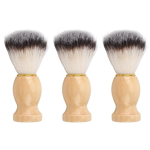 Bartschaumbürste für Männer, 3 Stück Bartreinigungsbürste für Männer, Weiches Haar Holzgriff Reichhaltige Schaum-Bartpflegebürste für den Täglichen Gebrauch von KENANLAN