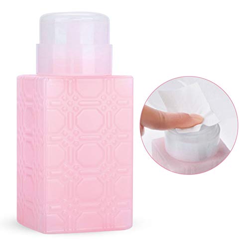 Tragbarer, Nachfüllbarer Pumpspender Behälter für Nagellack, Make-up-Entferner, Lotion (Quadratisches Rosa) von KENANLAN