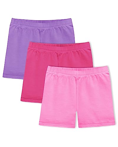 KEREDA Mädchen Kinder Radlerhose Kurze Hose Leggings Shorts Baumwolle 3 Paar,Rosarot/Violett/Rosa,9-10 Jahre von KEREDA